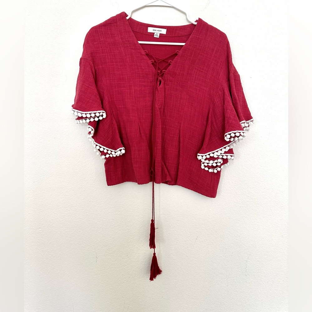 NWOT Anthropologie top in red size S